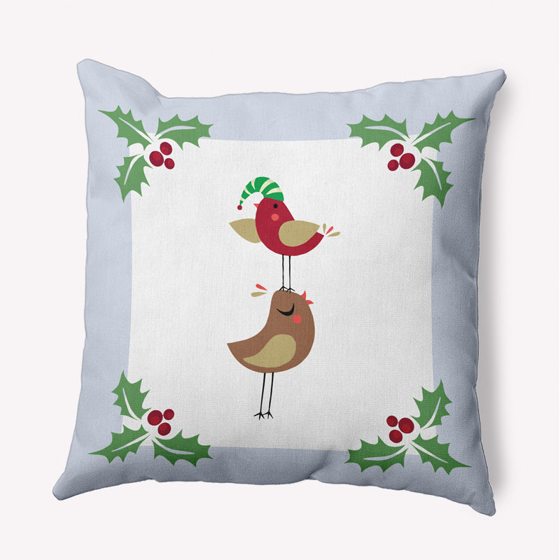  Coussin décoratif floral intérieur / extérieur en polyester, Carré, 16 po x 16 po