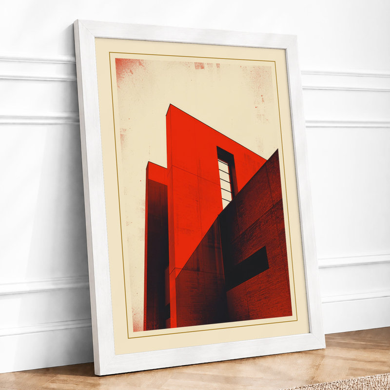 Angular Structures Industrial - Framed Print, A4 - 29.7 x 21.0 cm, White