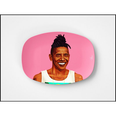 Barack Obama Inspired 10x14 Inch Serving Platter, Microwave and Dishwasher Safe, Made in the USA, Ideal for Political Gifts and Collectibles