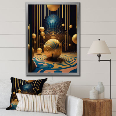 " Golden Sphere Abstract Futuristic Architecture "