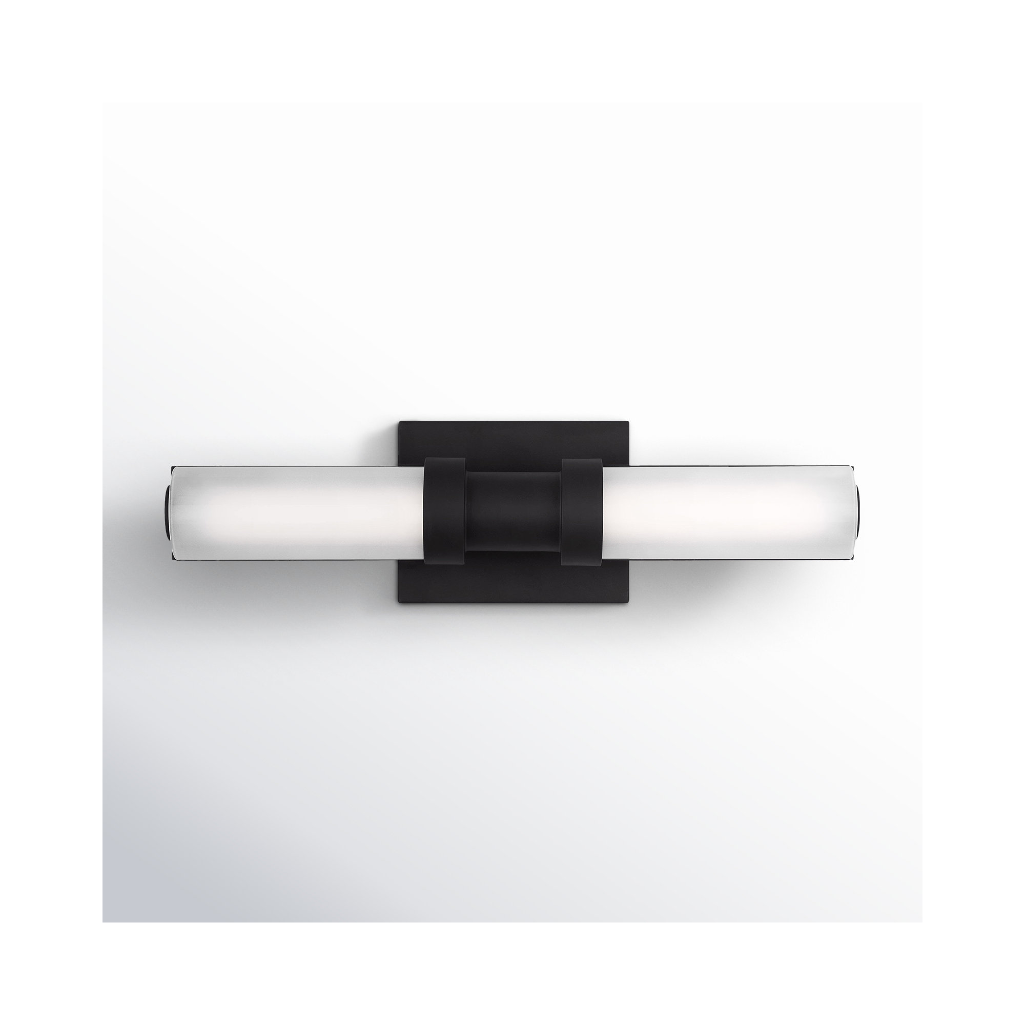 Kelan Single Frosted Dimmable LED Vanity Light, Midnight Black, 15W, 18"H x 4.75"W x 4.5"D