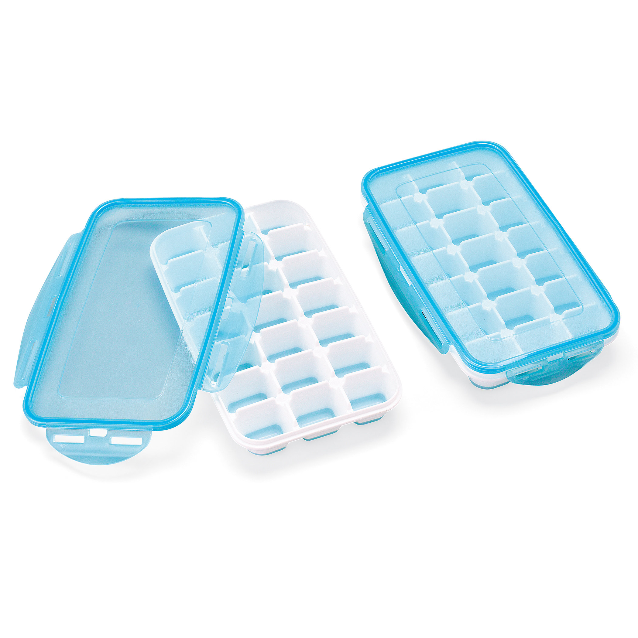 Chef's Best Plastic Ice Cube 2 Tray Stackable Set Easy Release Dishwasher  Safe