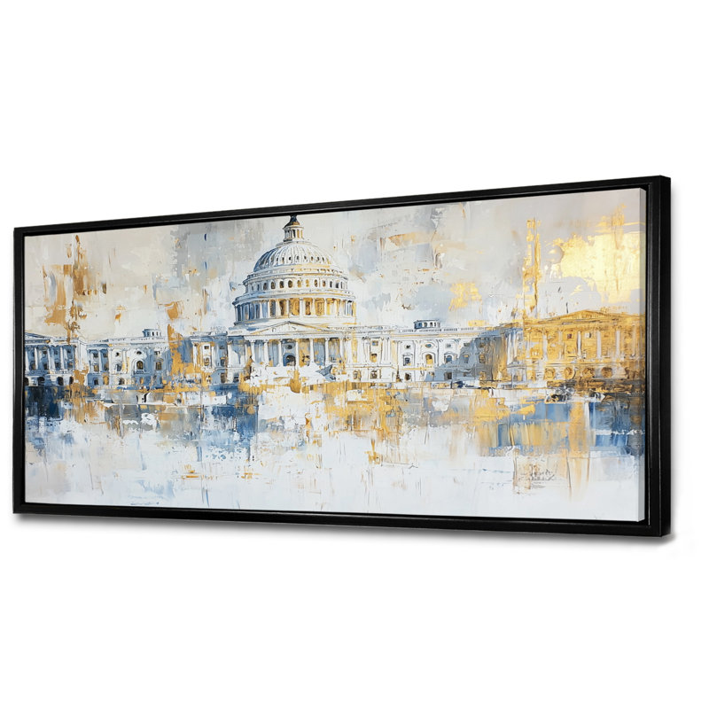 Chul - art mural patriotiste américain, Noir, H 28 po x l 60 po, Floater Framed
