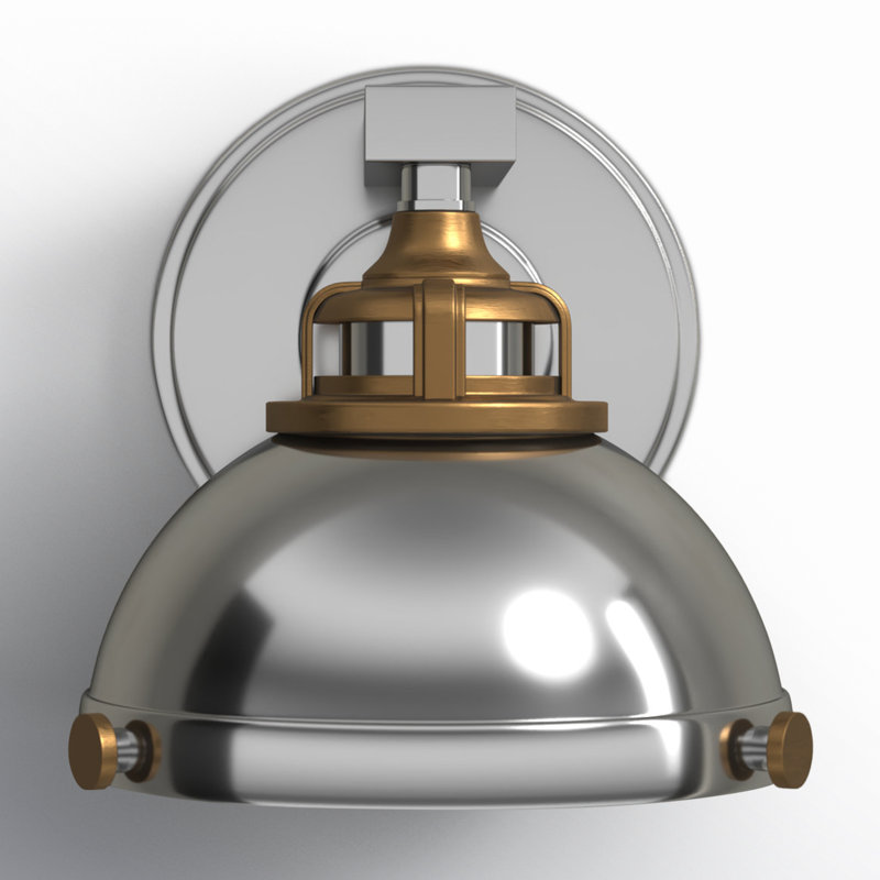 Kyoto Steel Armed Sconce, Nickel