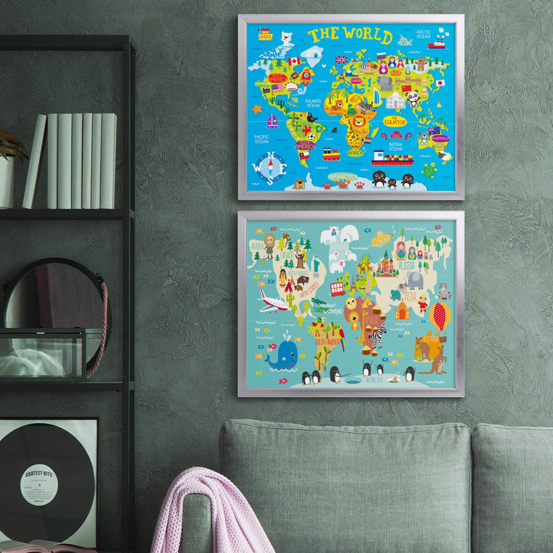 Reproduction de photo sur toile, Toile avec cadre argenté, Pas de tapis