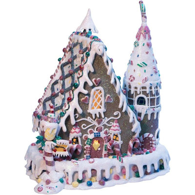 Kurt Adler 13-Inch Claydough Gingerbread Inn with C7 Bulb