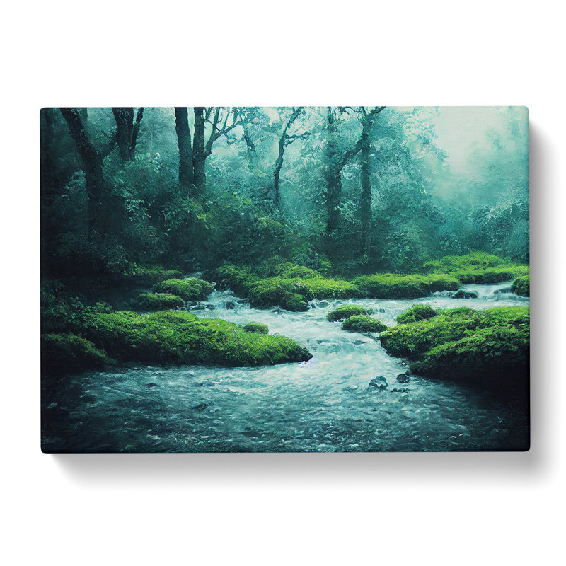 Breathtaking Forest Stream - Wrapped Canvas, 50cm H x 76cm W x 3cm D