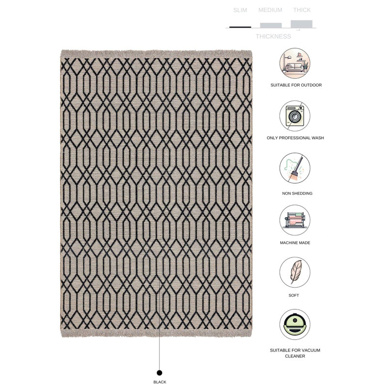 Tapis rectangulaire en jute / sisal Stanuta, Rectangle 2 pi x 3 pi 4 po