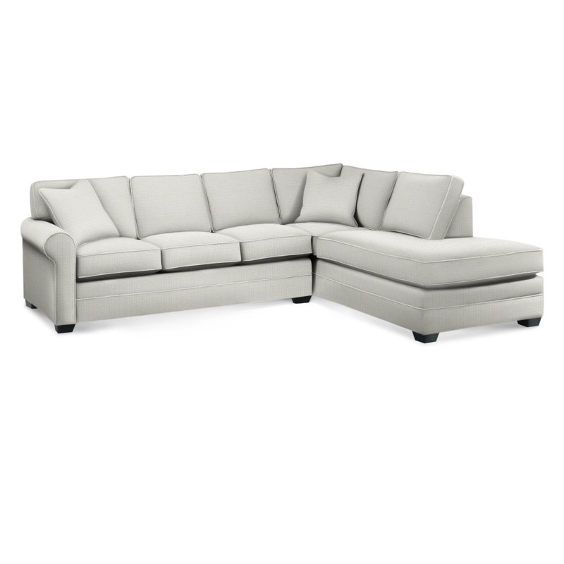 Bedford Upholstered Sectional, Black Finish, Right Hand Facing, Beige Cotton; 0366-94