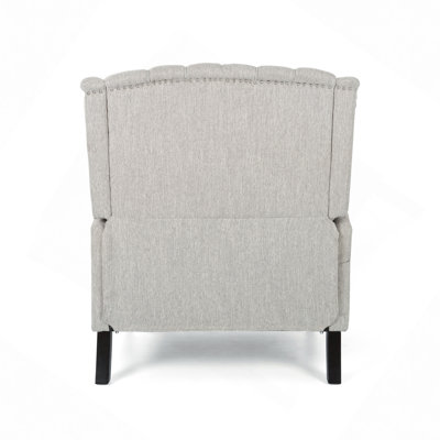 Soft Recliner, Oversized Tufted Wingback Fabric Push Back Recliner With Nailhead Trim And Button Tufted Diamond Stitch For Living Room, Bedroom