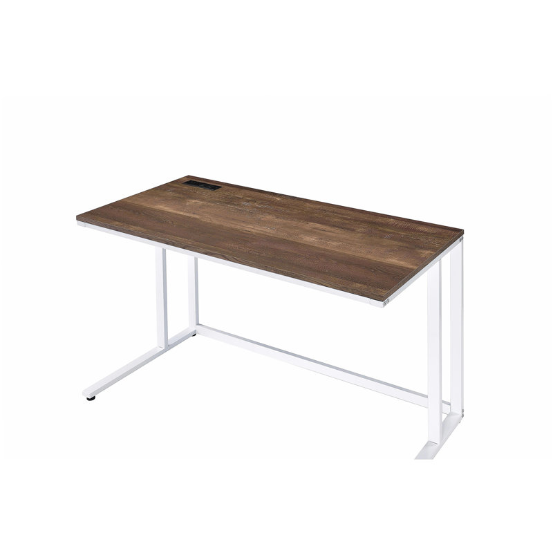 Bureau d'écriture Tyrese, Noyer/blanc