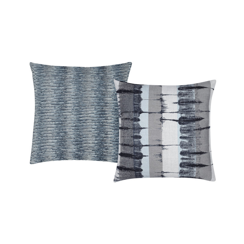 Indigo-Dew Coordinated Set of 2 Indoor & Outdoor Throw Pillows, 2