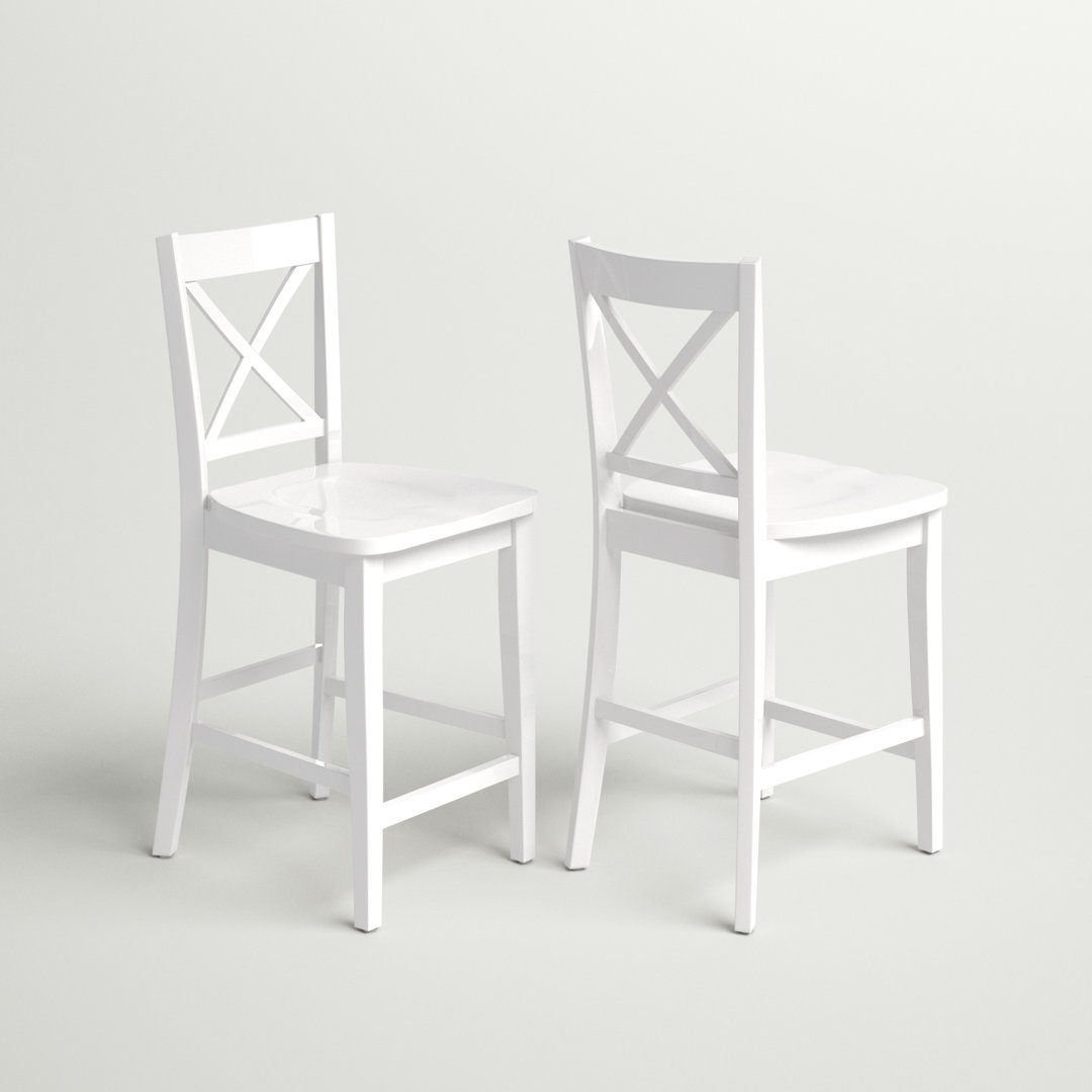 Barfield Solid Wood Counter Stool (Set of 2) Three Posts™ 