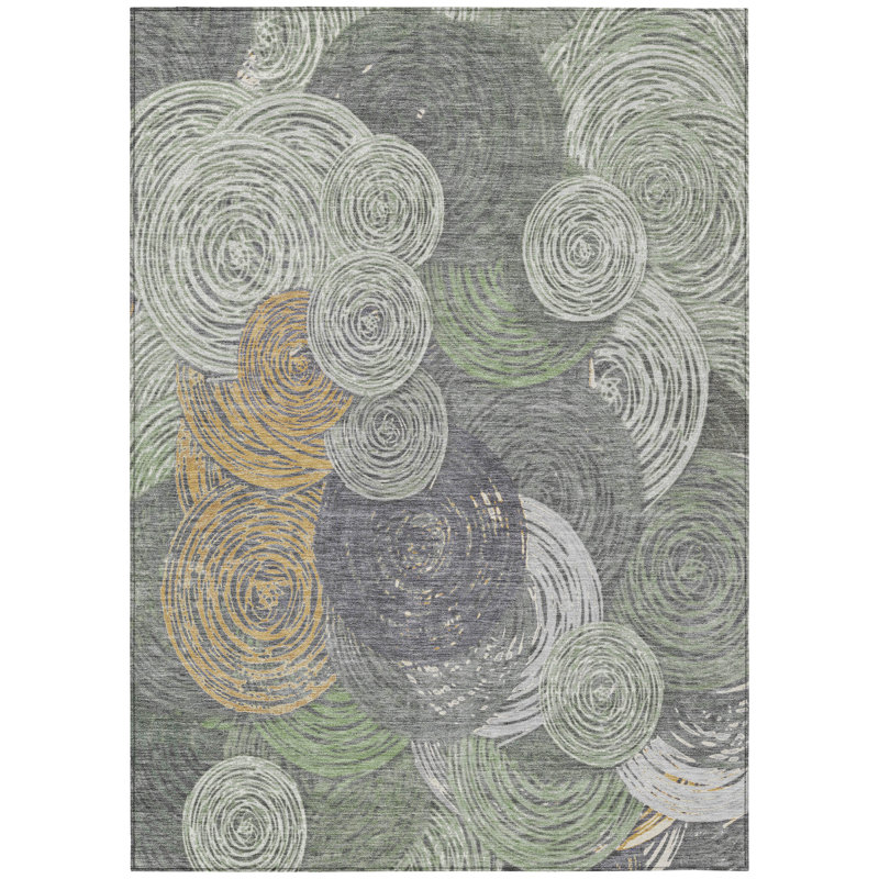 Machine Washable Indoor/Outdoor Hovey ACN2267 Geometric Rug, Rectangle 5' x 7'6"