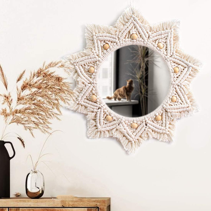 Lace Circular Hanging Mirror