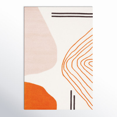 Felipe Ivory Rust Hand-Woven Abstract Wool Rug
