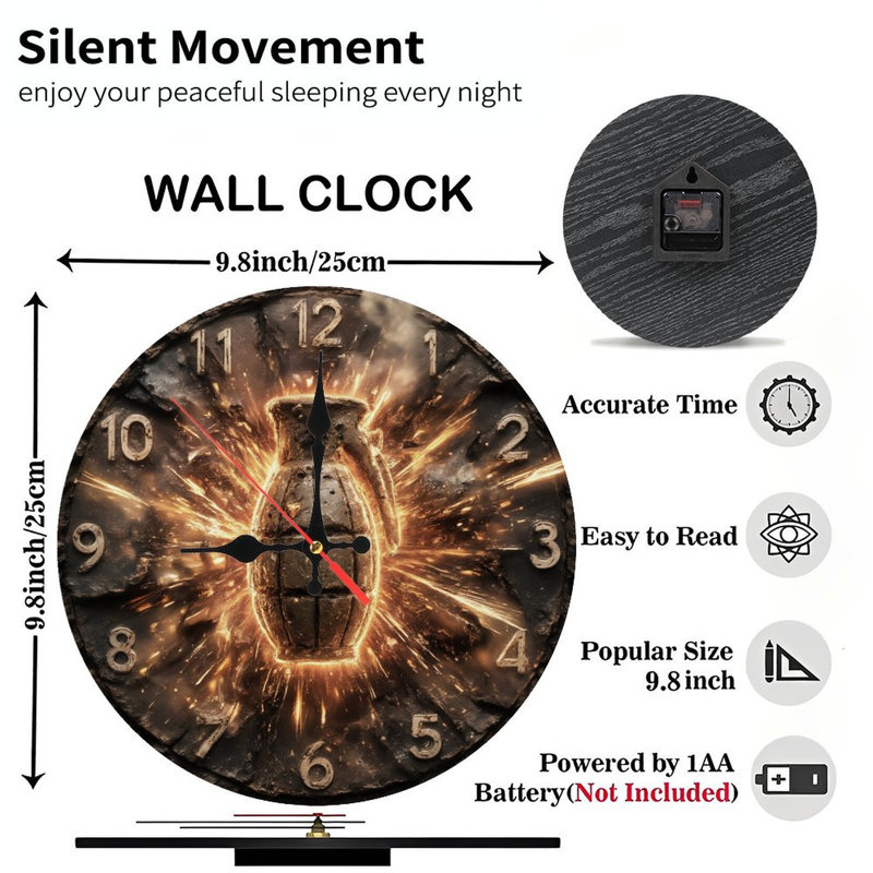 Horloge de grenade allumant des étincelles