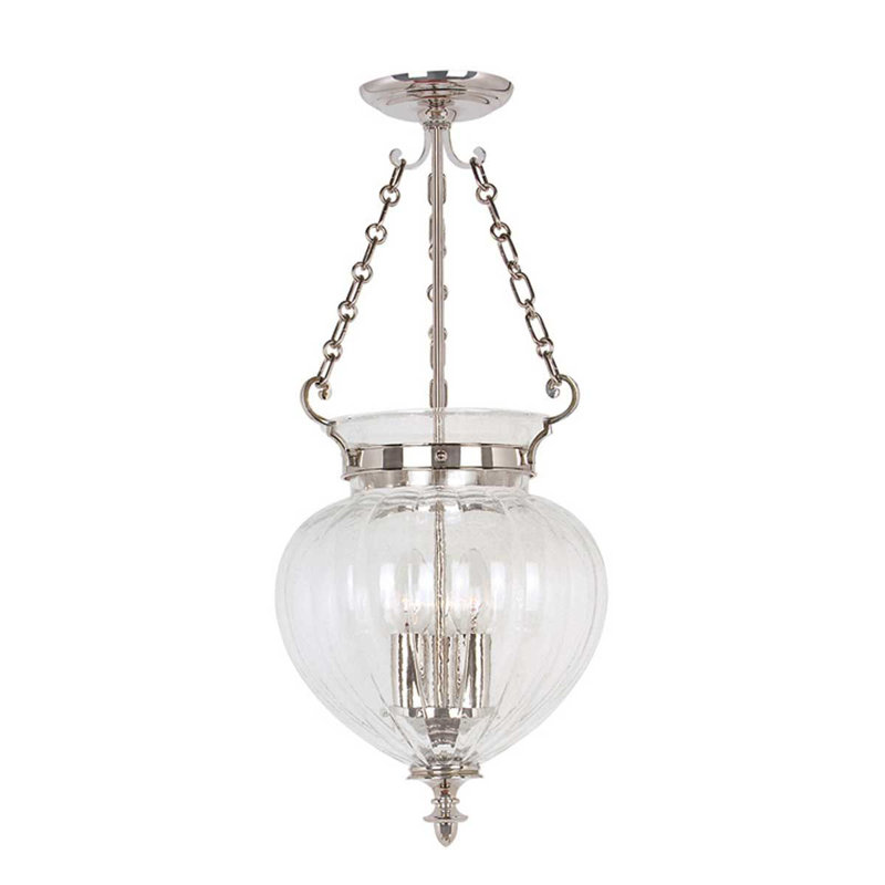 Duluth 3 - Light Urn Pendant, Polished Nickel, 49 cm H x 43 cm W x 34 cm D