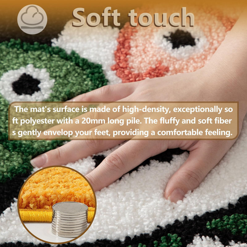 Joli tapis de bain, tapis TPR antidérapant absorbant ultra doux, (chat)