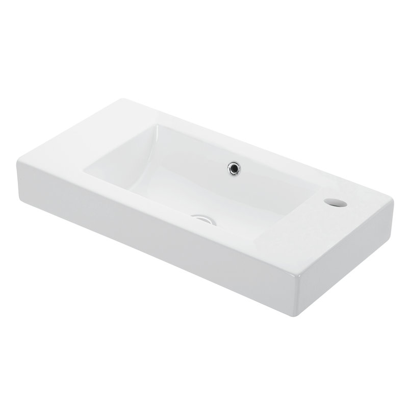 Minimal Ceramic 27.6'' L Bathroom Sink