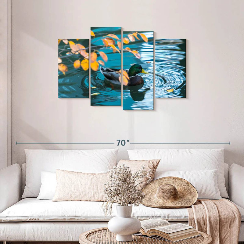 Brampt Mallard Duck On Pond, 27" H x 43" W