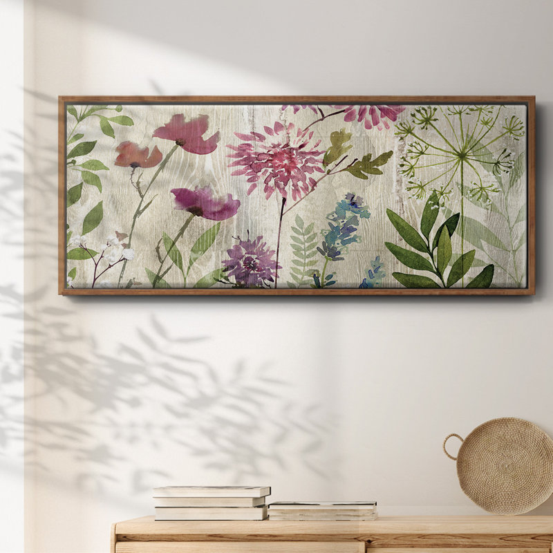 Meadow Flowers II- Framed Canvas, 20" H x 50" W