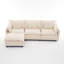 3 chaises de style crème avec repose-pieds, tissu chenille, rangement modulaire en L beige durable et confortable, ressort en acier et rembourrage en éponge haute, expérience d'assise confortable