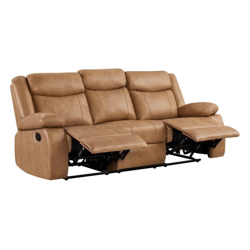 Canapé inclinable manuel 85,4 po de largeur, Selle de cuir