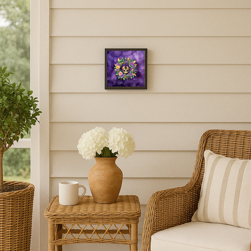 Wreath Mardi Gras Framed Metal Print