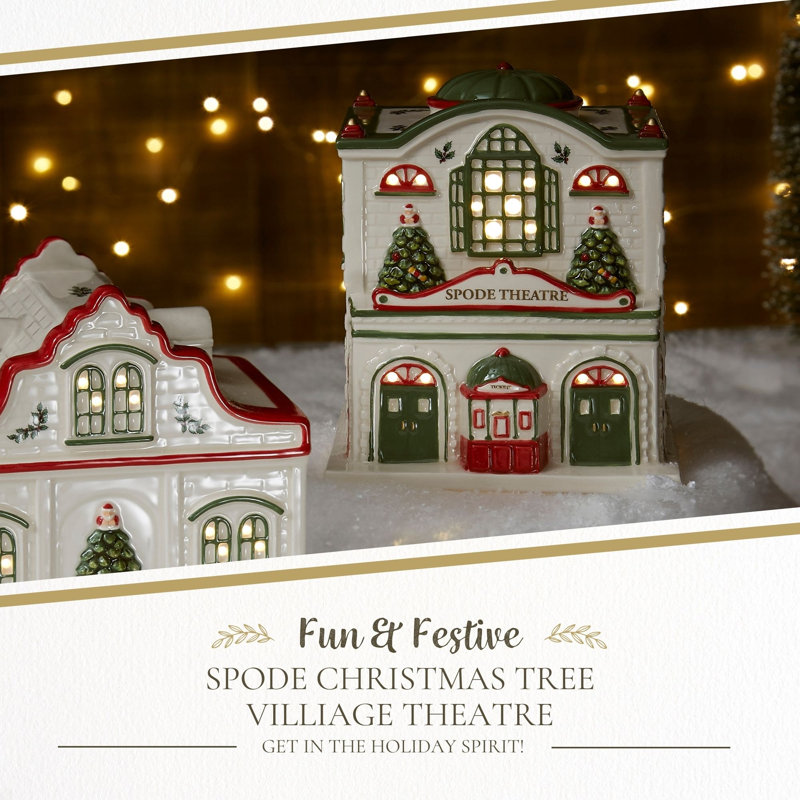 Spode Christmas Tree Figural Led Village Theatre