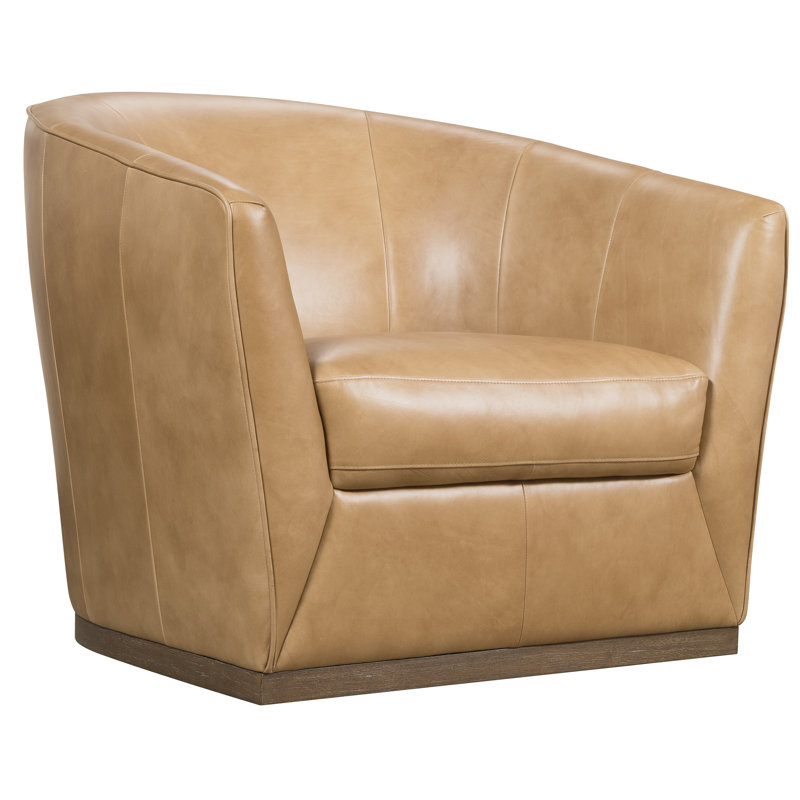 Fairfax Swivel Barrel Chair, Light Brown