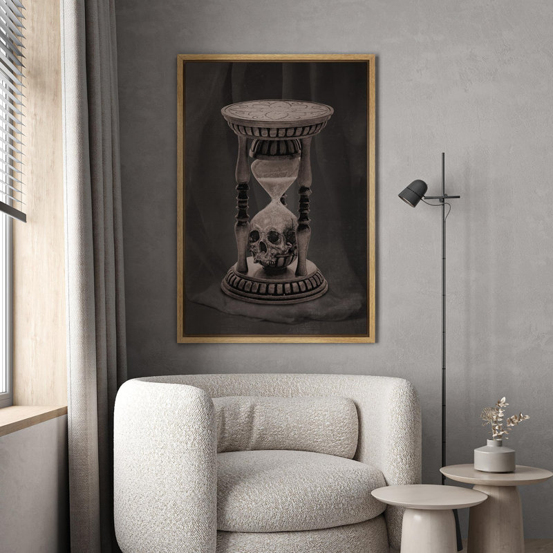 Squelette sous le tabouret, Cadre naturel flottant, H 36 po x l 24 po