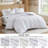 Logan White Woven Striped Pintuck 3-Piece Full Duvet Set-116495229-116495231