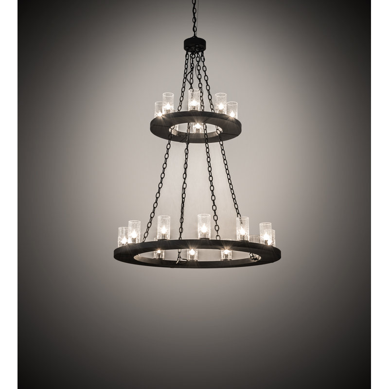 Lustre en roue de chariot à 20 lumières Loxley