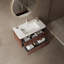 Meuble-lavabo rétro 36 "en noyer avec lavabo