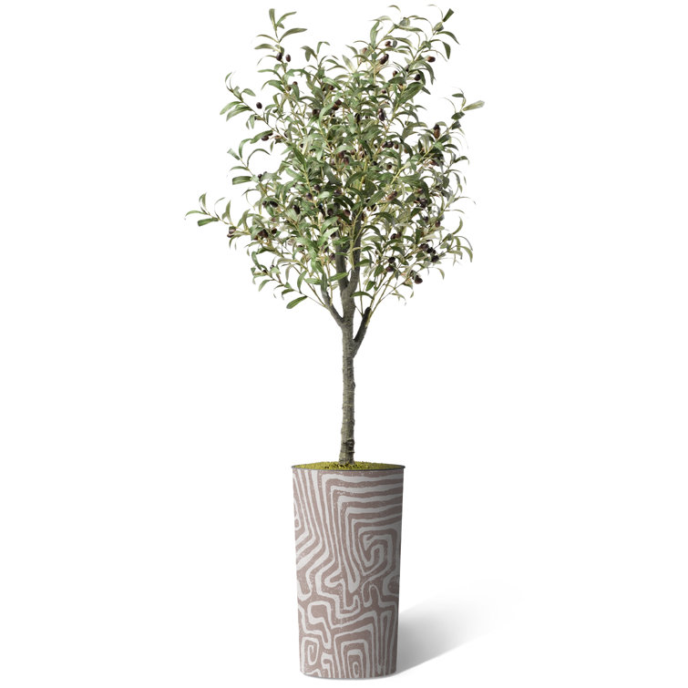 SIGNLEADER Artificial Tree In Modern Planter, Fake Ficus Silk Tree Home  Decoration (Plant Pot Plus Tree) & Reviews