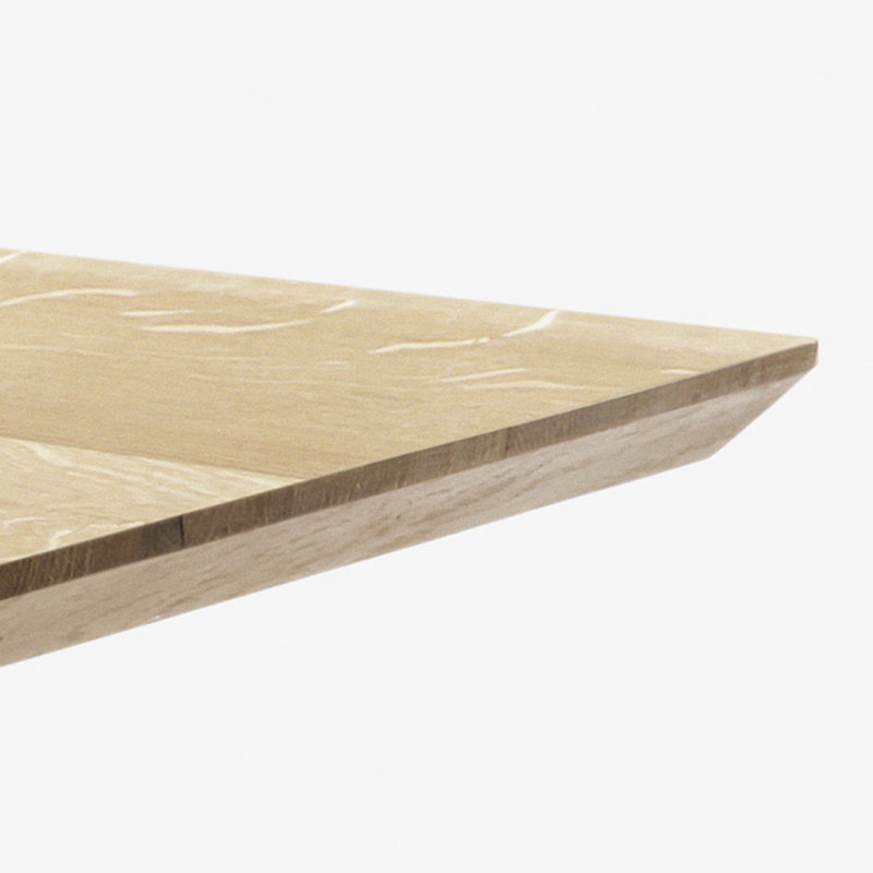 Agra Oak Solid Wood Top Metal Base Dining Table, H74 x L250 x W100cm
