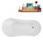 Baignoire de trempage sur pieds 59 "avec drain, pattes et plateau en bambou 59" Streamline-1774447228-1774447225