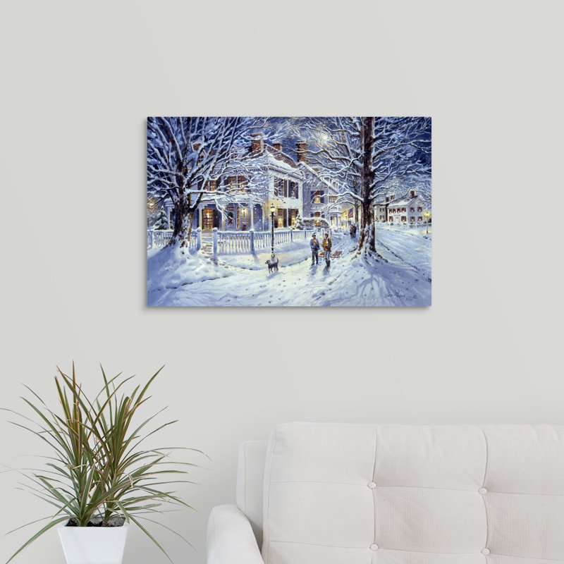 « winter folâtre » par jess hager, peinture sur toile, H 16 po x l 24 po x P 1,25 po, Toile tendue