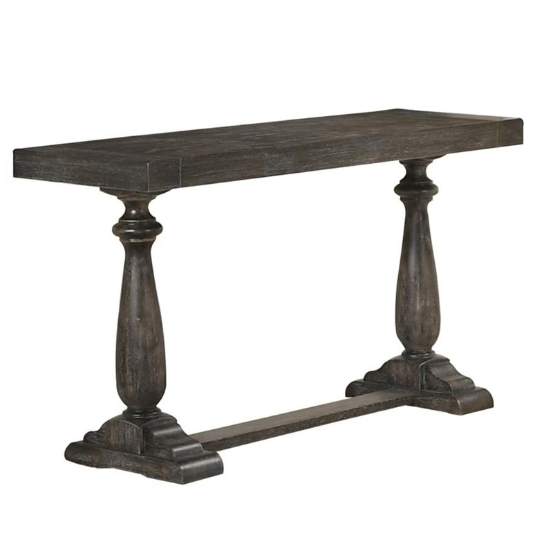 50" Transitional Solid Wood Console Table, Gray