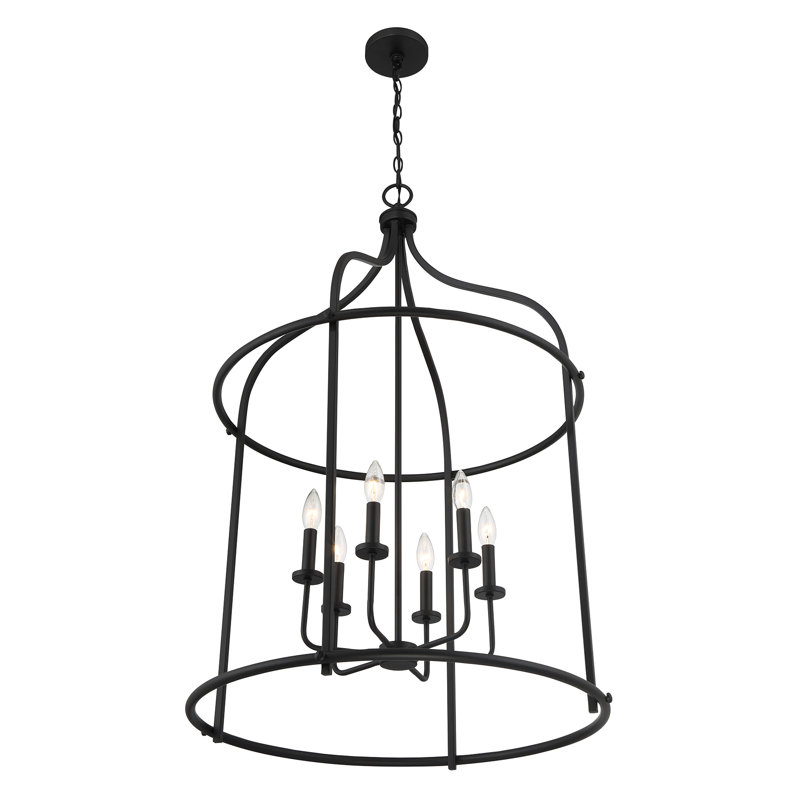 Kahmya 6 - Light Birdcage Pendant in Black, Black