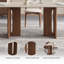Table de salle à manger rectangulaire en bois fritté blanc 63 po pour 6 personnes-667596408-667596409-667096610