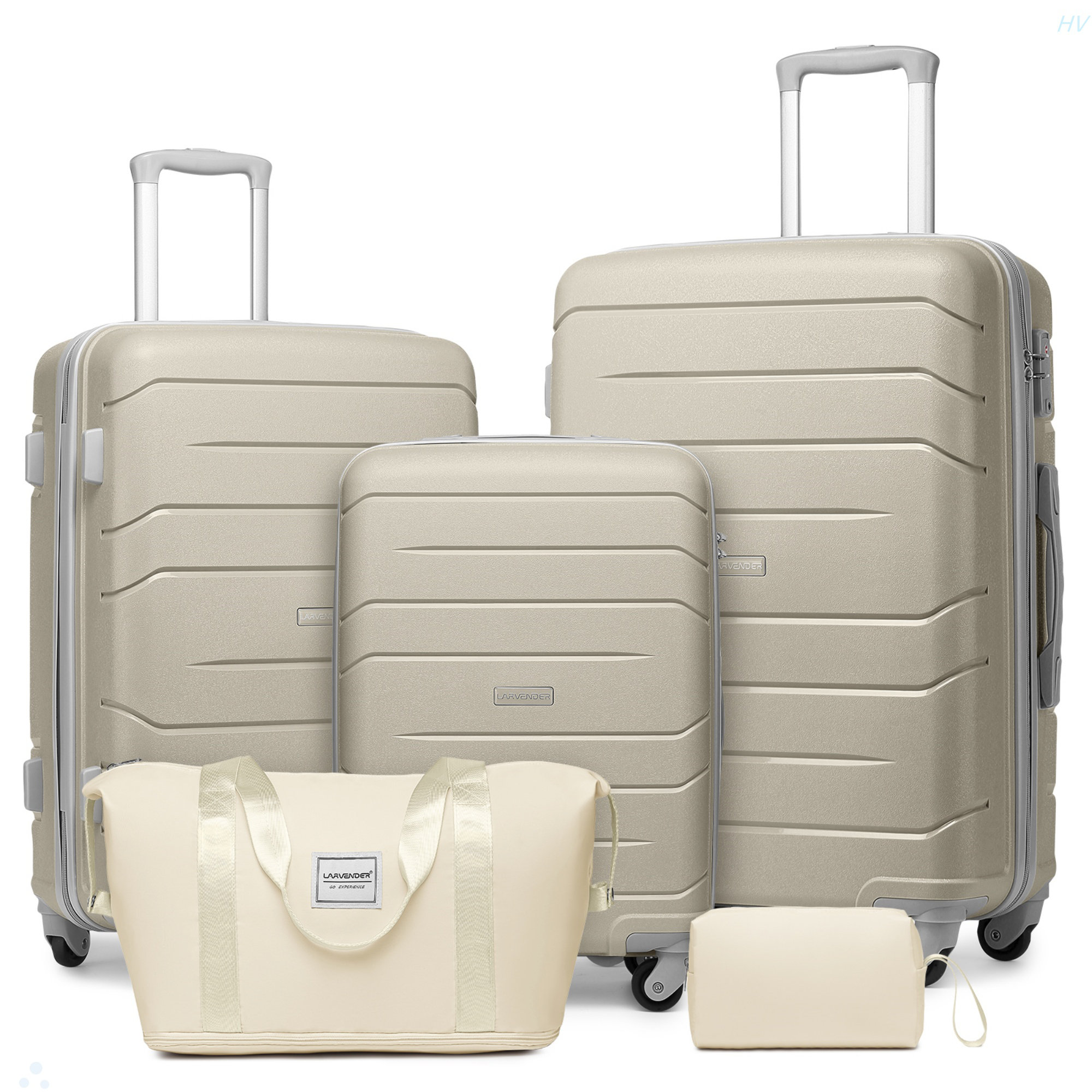 HomeViewto Luggage Sets 5 Piece, Expandable Luggage Hardside PP Suitcase Sets With Spinner Wheels TSA Lock | Wayfair