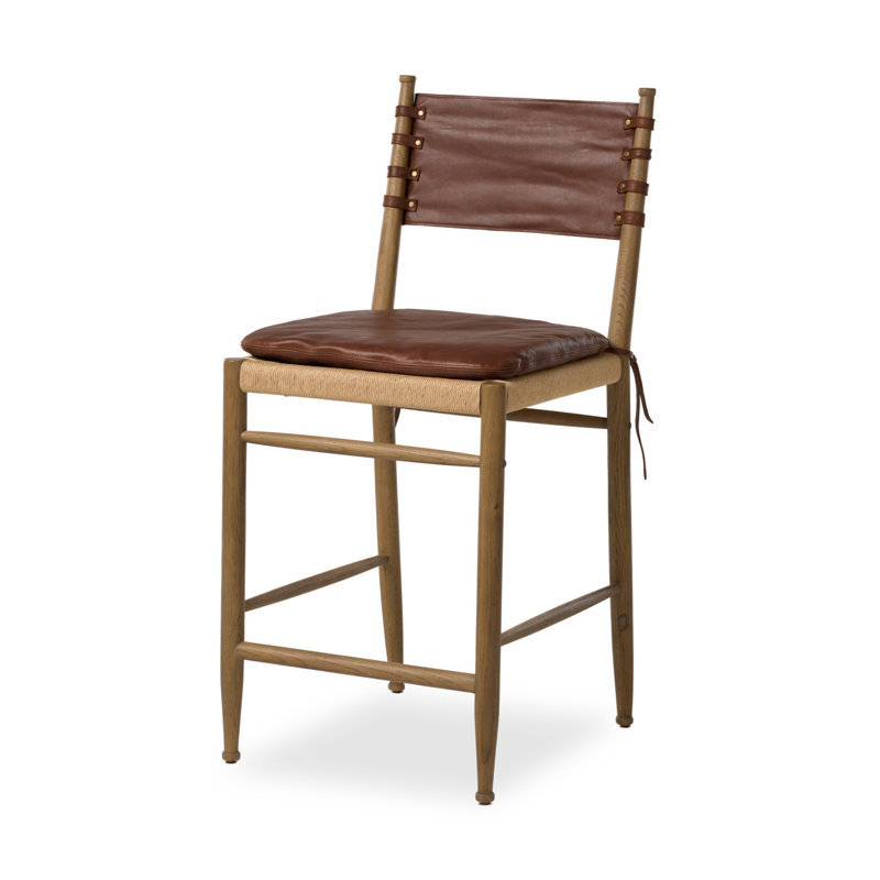 Brielle Stool W/ Cushion-Broadway Dune-Counter, Dulane Mahogany