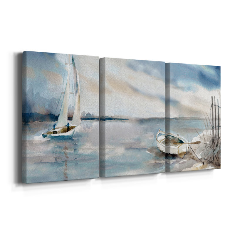 «Panoramic Coast», ensemble de 3 reproductions d'art sur toile encadrées, H 12 po x l 24 po x P 1 po