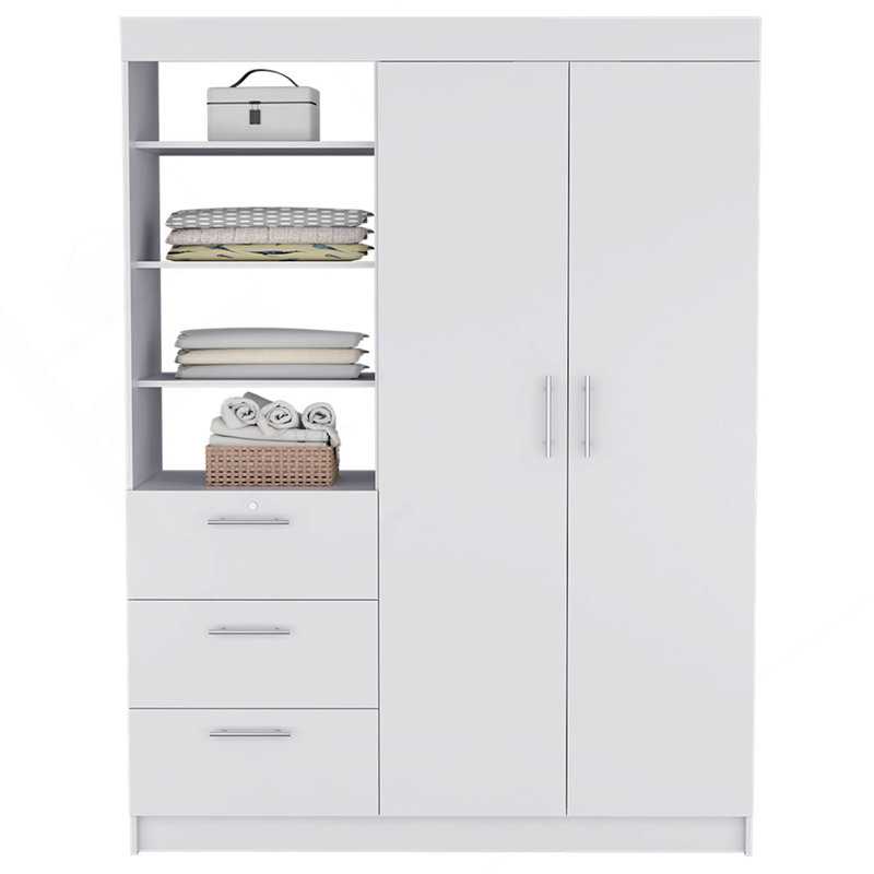 Armoire Rumanu, chambre à coucher, blanc, Blanc