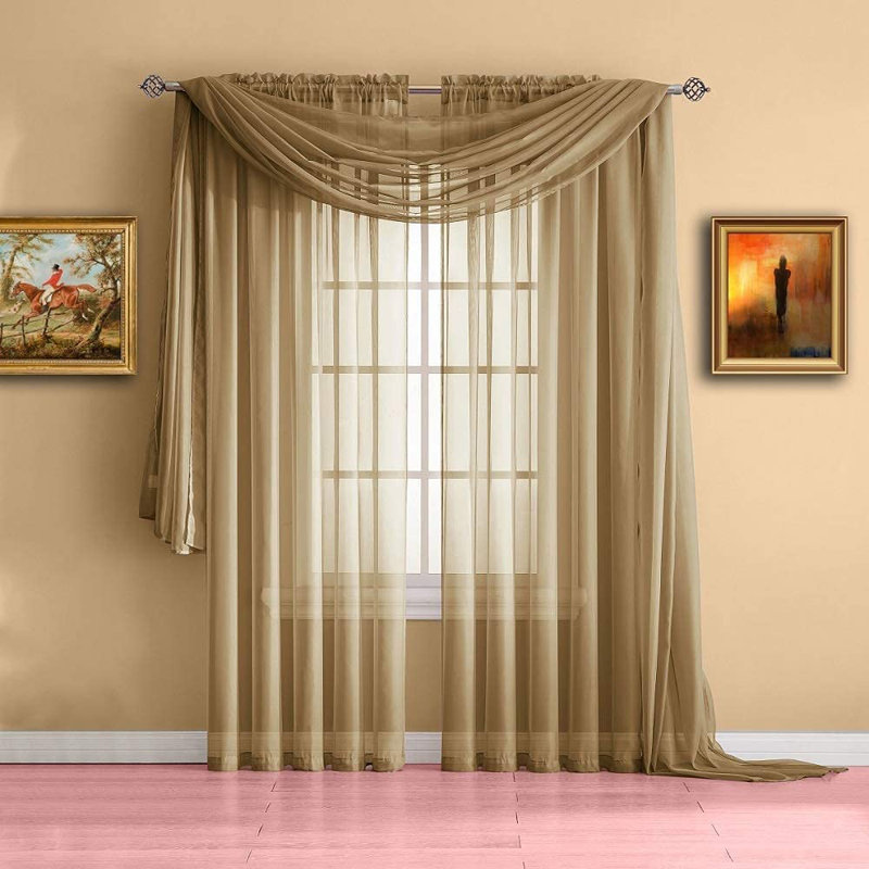 Cricklade Sheer Window Scarf Valance in 10 Colors and 4 Sizes. Great As Wedding Arch Draping Fabric, Bed Canopy or for Craft Project