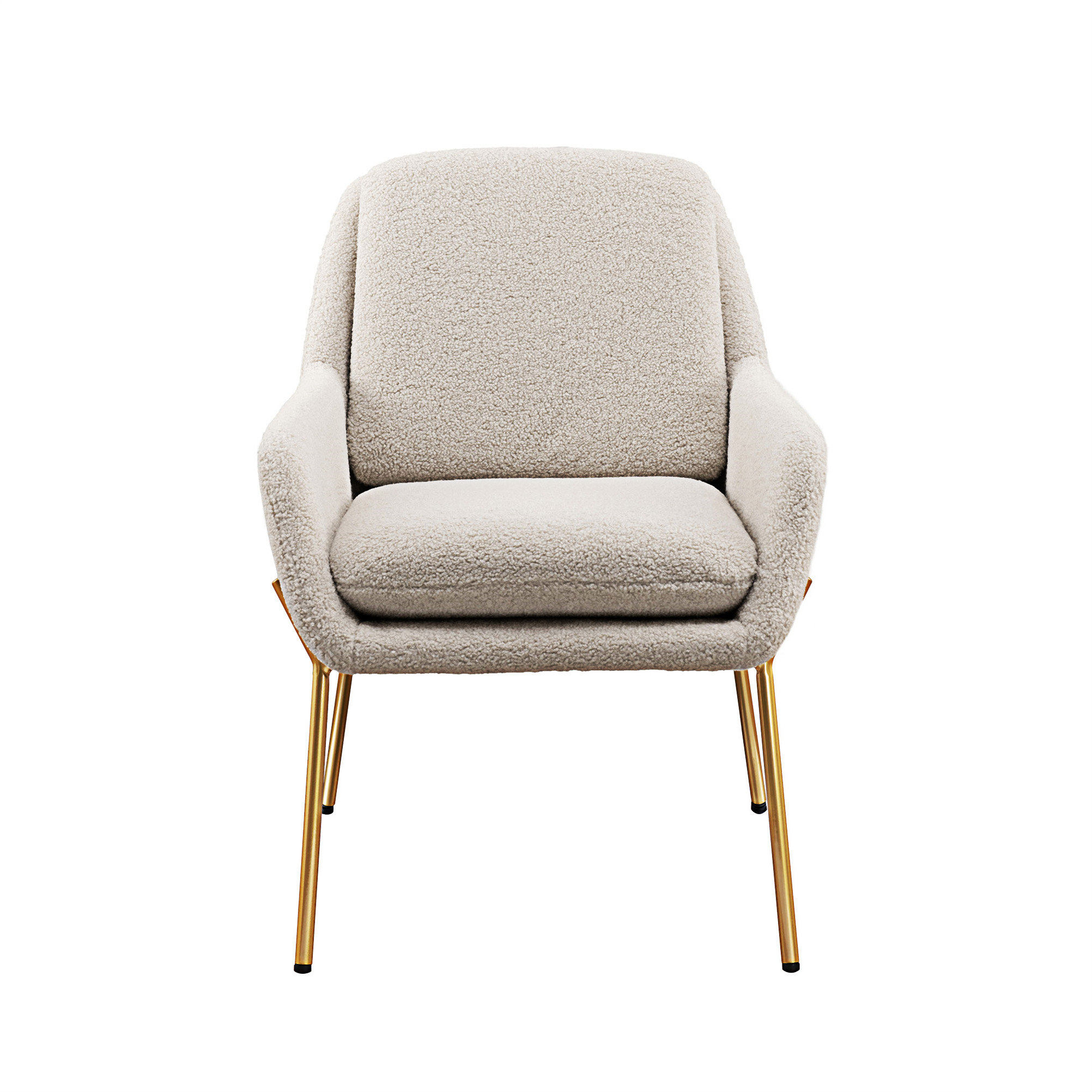 Everly Quinn Contemporary Upholstered Boucle Minimalist Accent Chair ...