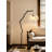 Twisted Branch Frame Floral Fabric Floor Light Fixture