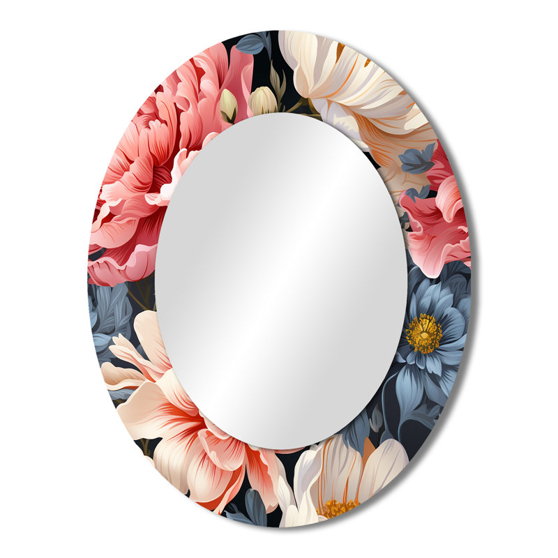 Miroir mural ovale French French, H 43 po x l 33 po